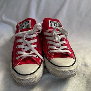 Red low top Converse size 8.5